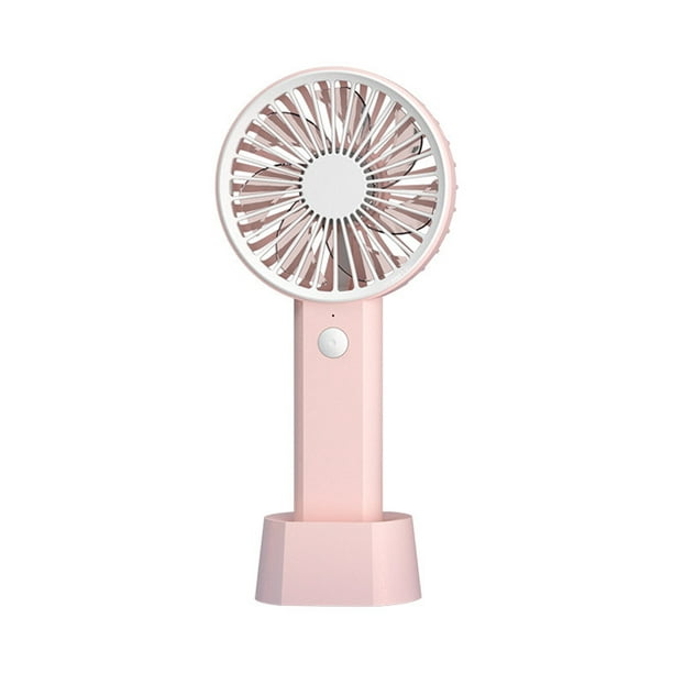 Color : Pink Air Cooler Mini Handheld Portable Fan Cute Round USB Cooling Table Electric Fan Outdoor Indoor Desktop Fans 